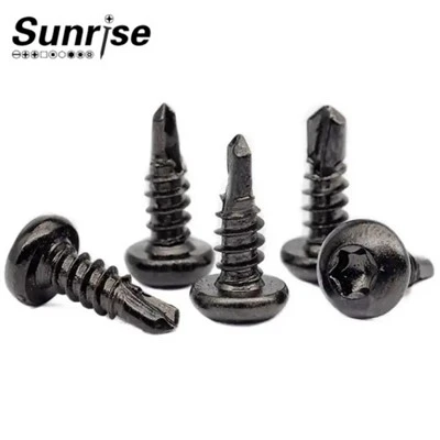 Black Roof Tek 6 lòbuls Torx Drive Pan Cap rodona Cargol autoperforant